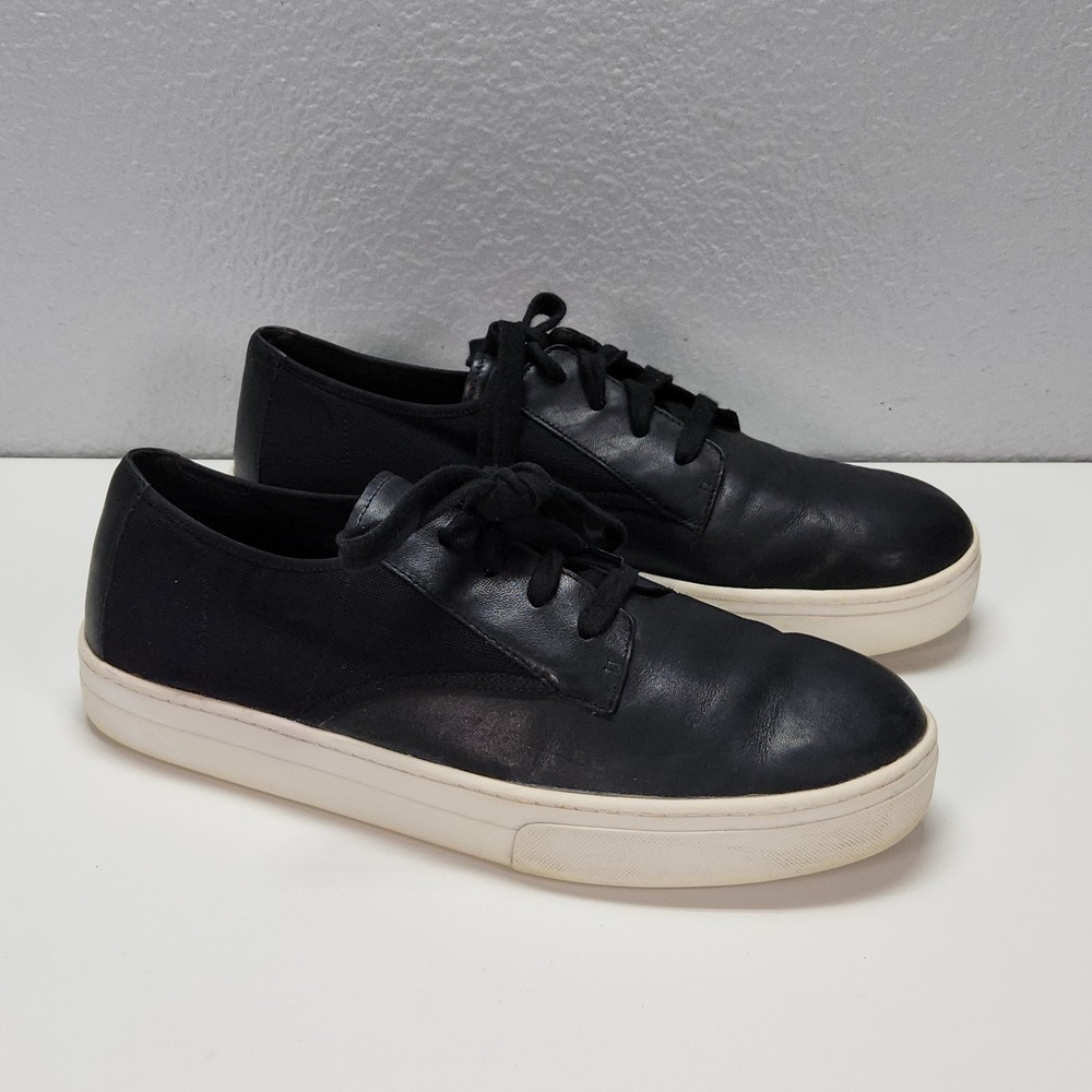 Eileen Fisher Prop Le Sneakers Womens 9 Black Leather Low-Top Platform Luxury
